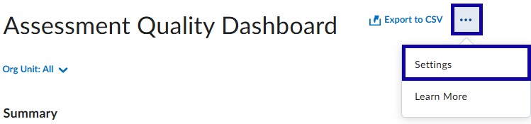 From the More Actions (three dots in the upper-right corner) dropdown menu, select Settings.