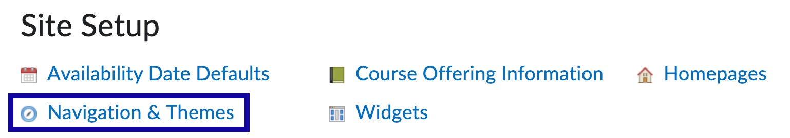 Select Navigation and Themes.