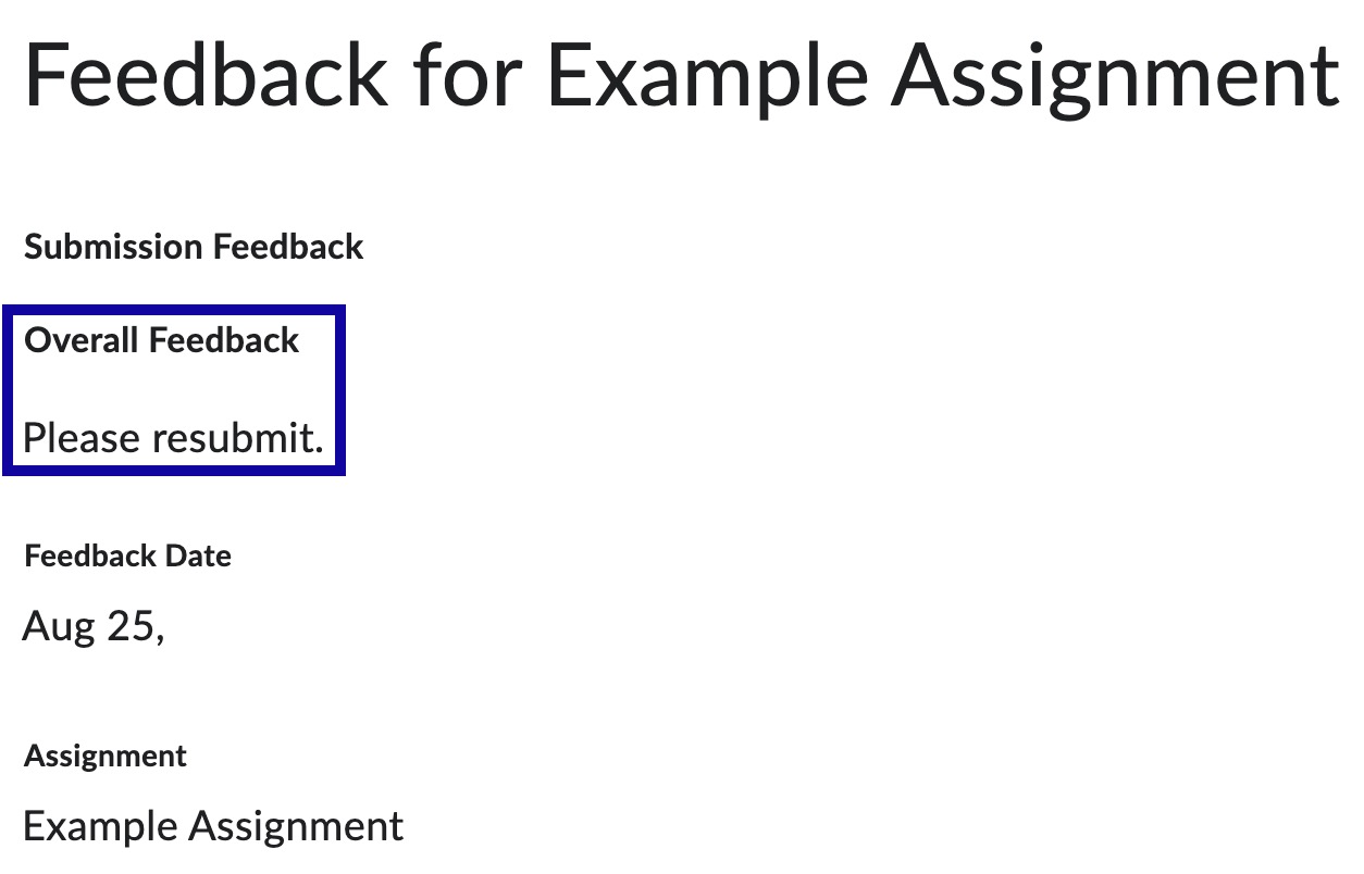View Overall Feedback section.
