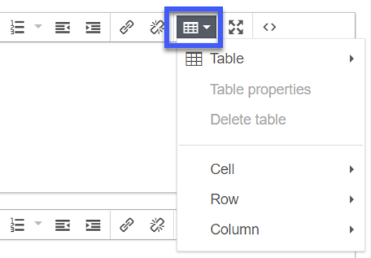 Select the Table drop-down.