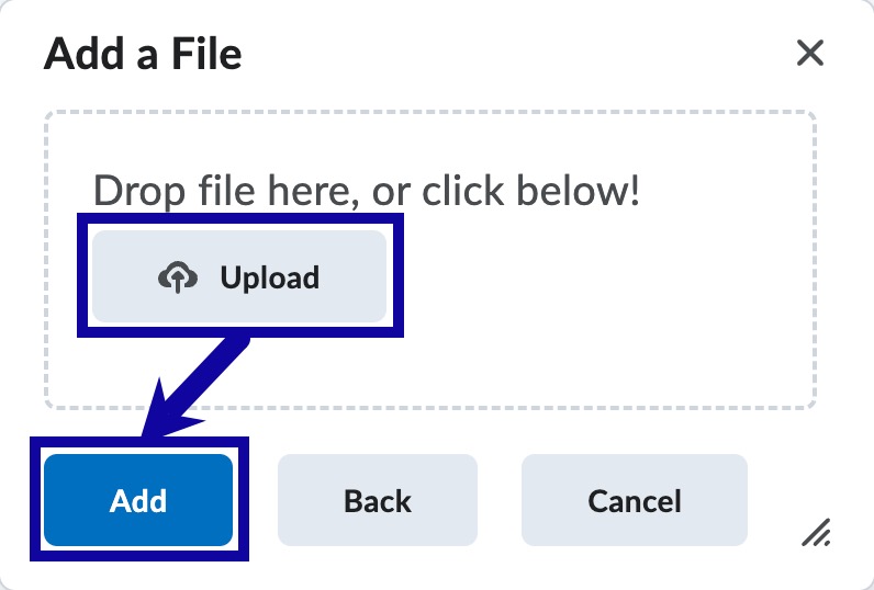 Select Upload, then locate and select the Image File to be uploaded.