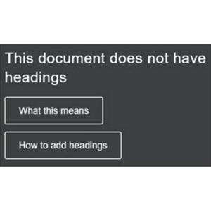 Showing issues that this document does not have headings