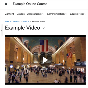 Video embedded in course