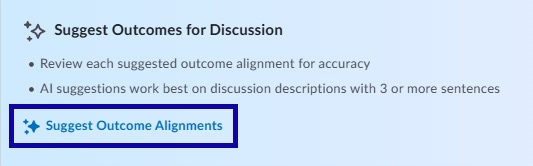 Suggest Outcomes Alignments button