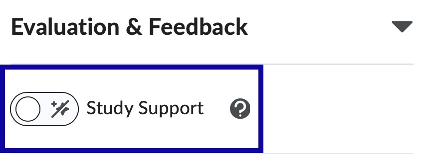Select the Study Support Toggle