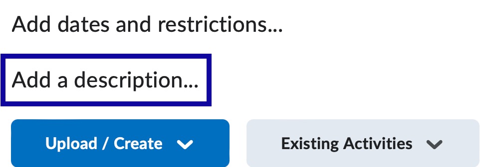 Select Add a Description
