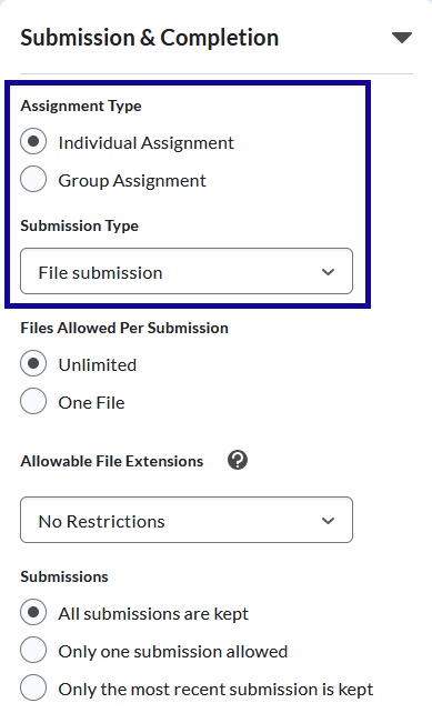 Submission Type example