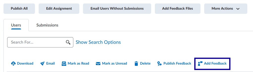 Add feedback option highlighted