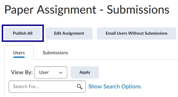 It is possible to publish all feedback for group submissions.