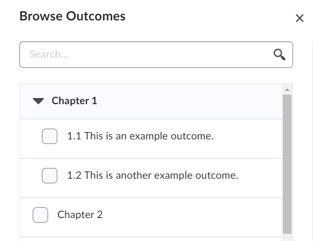 Browse outcomes