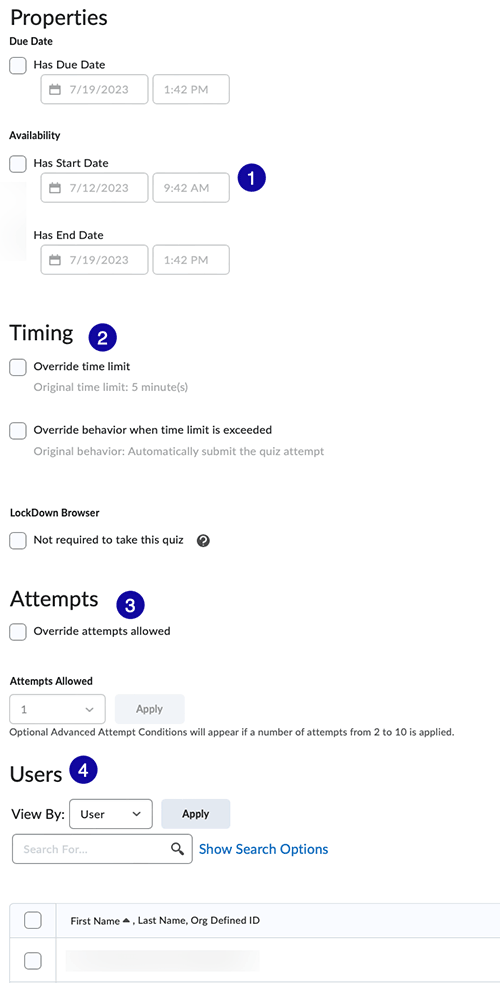 Add Users to Special Access example