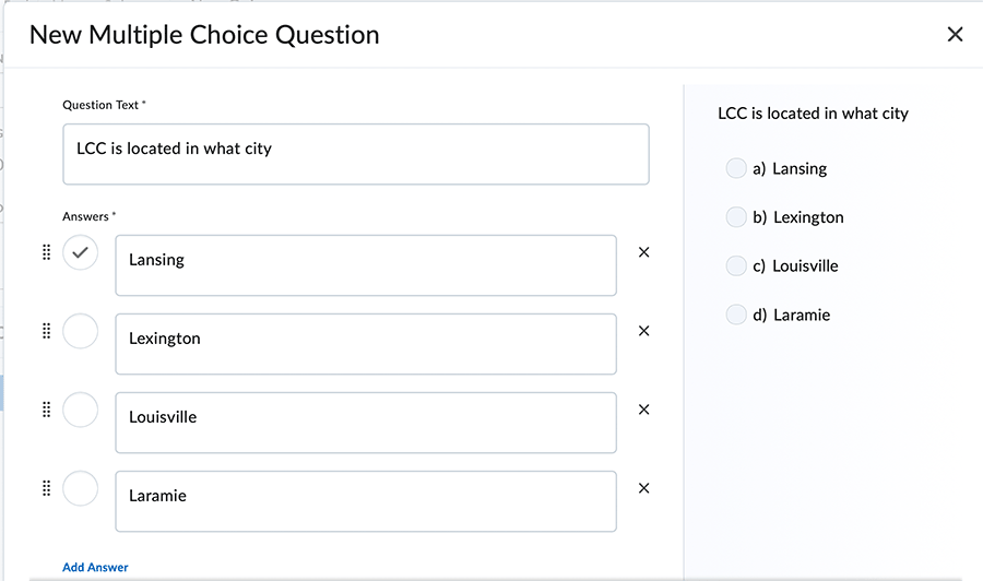 Question type example