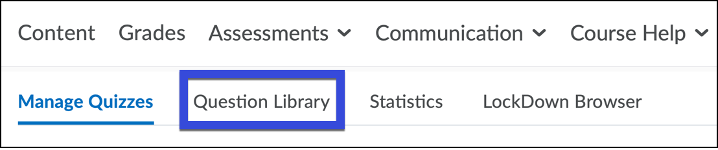Select the Question Library tab.