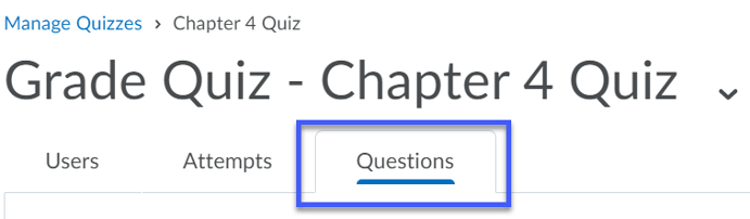 Select the Questions tab.