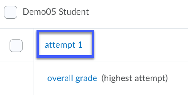 Screenshot of student attempt to be graded.