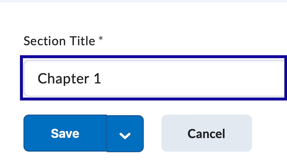 Selecting Section from the New menu