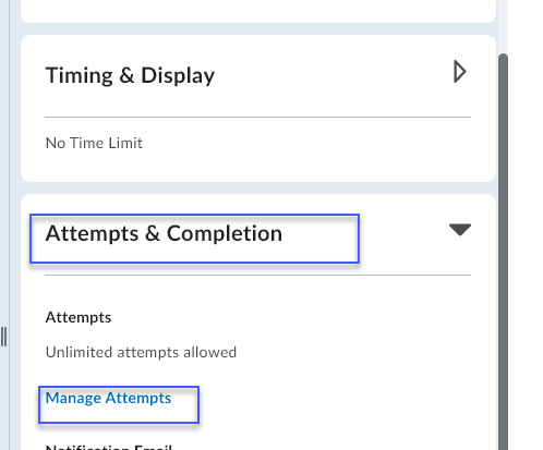 Attempts and Completion example