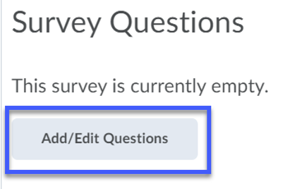 Manage surveys with new survey button