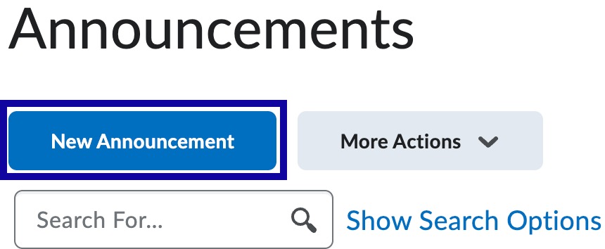 Select New Announcement