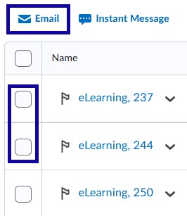 list of "students" with boxes next to them highlighted