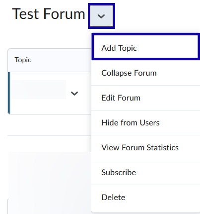 Add Topic selected from dropdown list