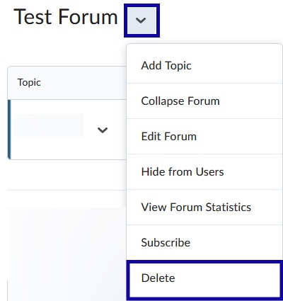 Delete is selected from dropdown menu