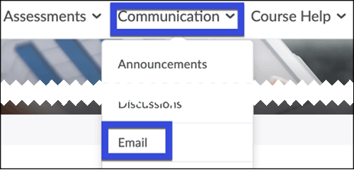 Select the Communication menu and then select Email