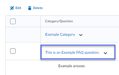 Editing an FAQ question