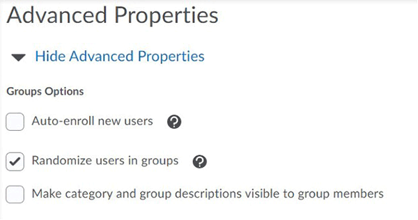 Advanced Properties for groups