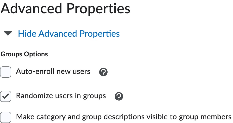Advanced Properties for groups