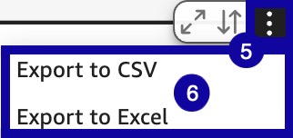 Export to CSV or Export to Excel