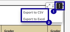 Export to CSV or Export to Excel