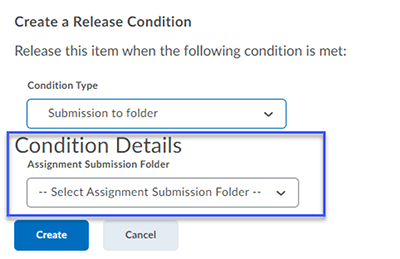 Selecting Conditions Details from the dropdown.