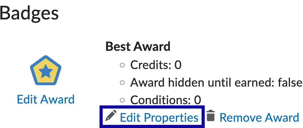 Screenshot of Edit Properties location.