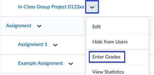 Enter Grades selected from the drop-down menu.