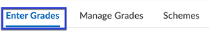 Grades edit options with Enter Grades selected.