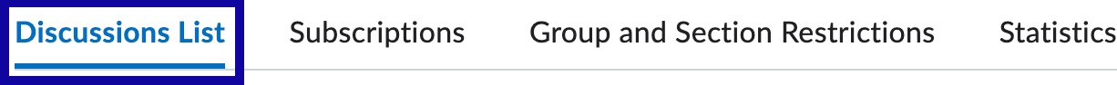 Select Discussions List.