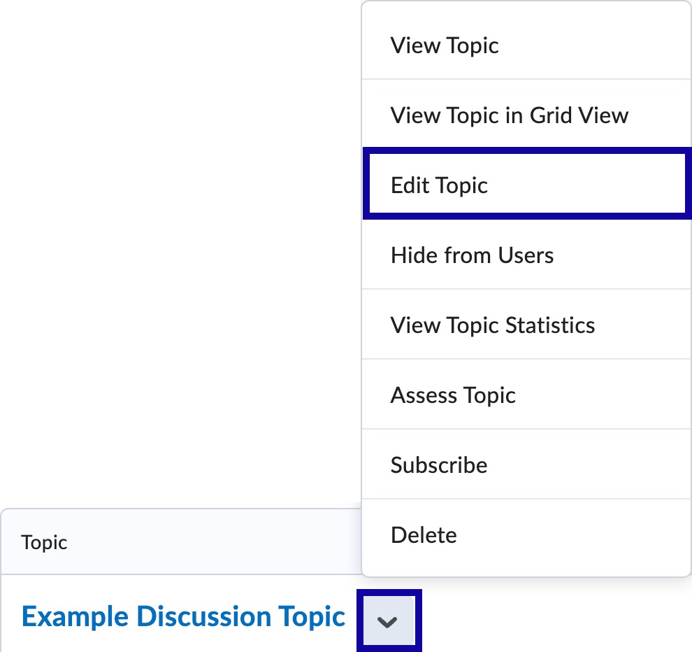 Select Edit Topic.
