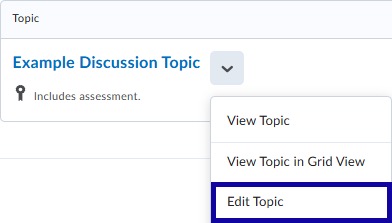 Select Edit Topic.