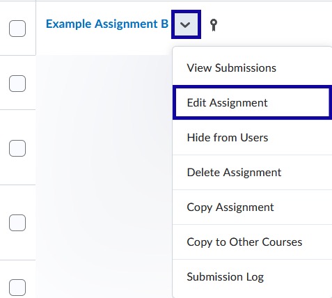 Edit Folder selected from drop-down menu.