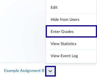 Enter Grades selected from the drop-down menu.