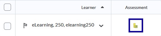 Select the submission icon under the Assessment column.