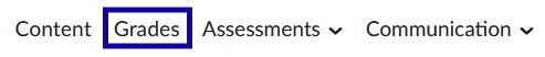 Course Nav Bar with Grades selected.