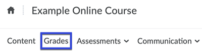 Course Nav Bar with Grades selected.