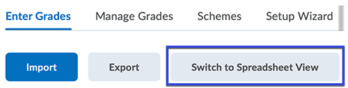 Switch to Spreadsheet View selected.