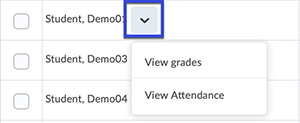 List of Students that have processed a Withdrawal in the course.