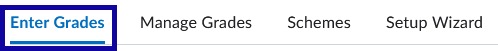 Grades edit options with Enter Grades selected.