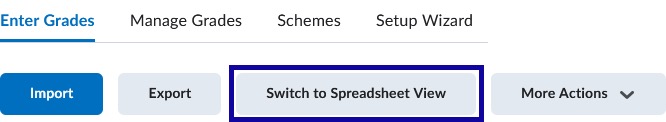 Switch to Spreadsheet View selected.