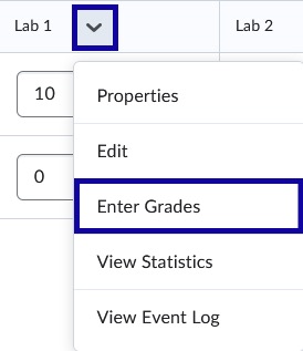 Item in which to leave feedback for with Grade All selected from the drop-down menu.