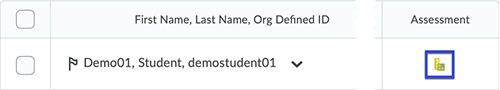 Select the submission icon under the Assessment column.